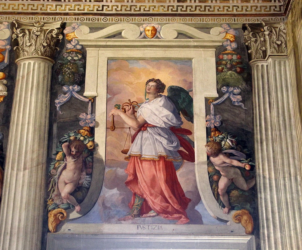 247-Virtù della famiglia Medici-Salone di Leone X-giustizia-Villa di Poggio a Caiano